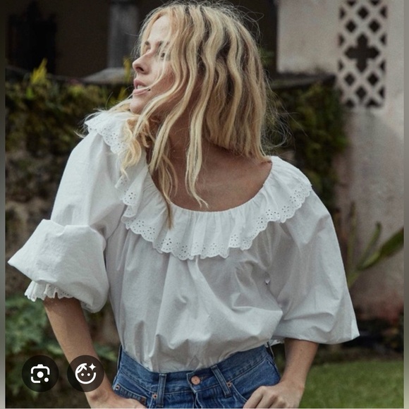 Doen Tops - DÔEN Tess Top White Eyelet Lace Blouse Feminine Boho Chic medium